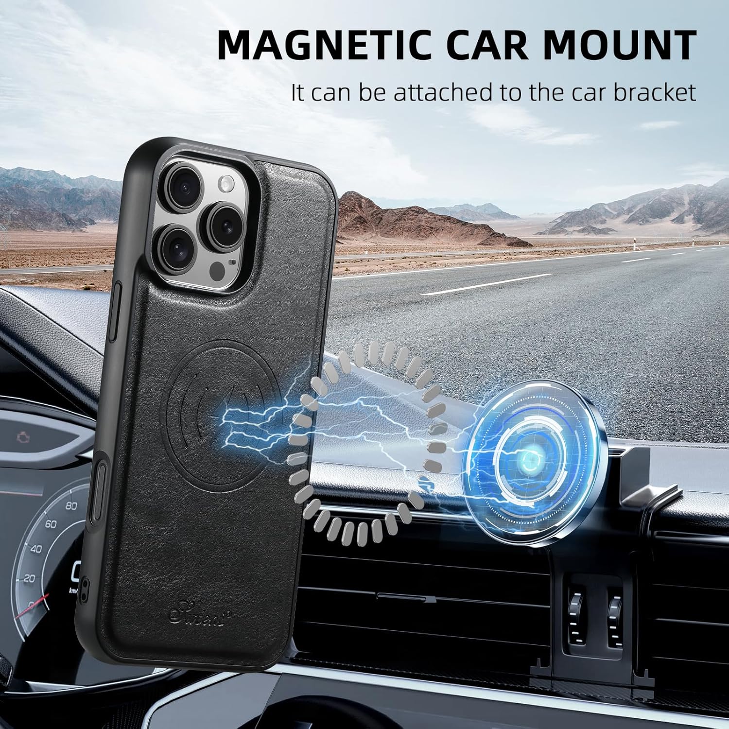SZHAIYU H15 Magnetic 2 in 1 Detachable Wallet Compatible with iPhone 16 Pro Max Case with Card Holder Faux Leather Men Women 6.9'' Kickstand Compatible with MagSafe (Black, IP 16 Pro Max)