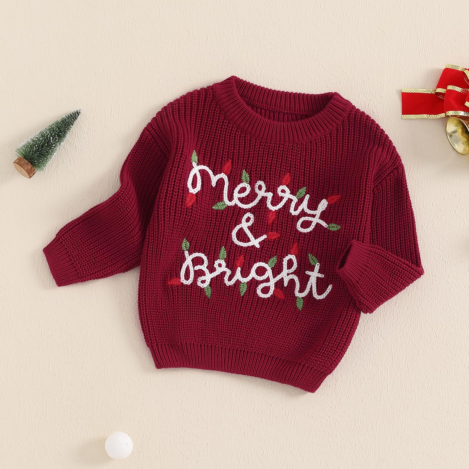 LSFYSZD Bambino Ragazze Ragazzi Ricamo Natale Halloween Zucca Maglioni Manica Lunga Girocollo Inverno Caldo Maglieria Pullover Pullover Top