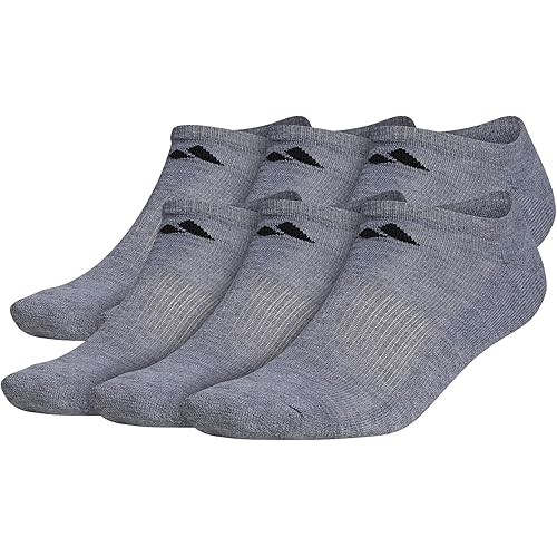 adidas Mens Athletic Cushioned No Show Socks (6-pair)
