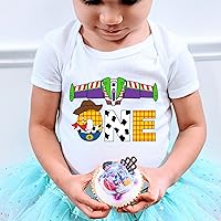 Vista 5 de Toy First Birthday Shirt I'm One Outfit Girl Boy Party Bodysuit