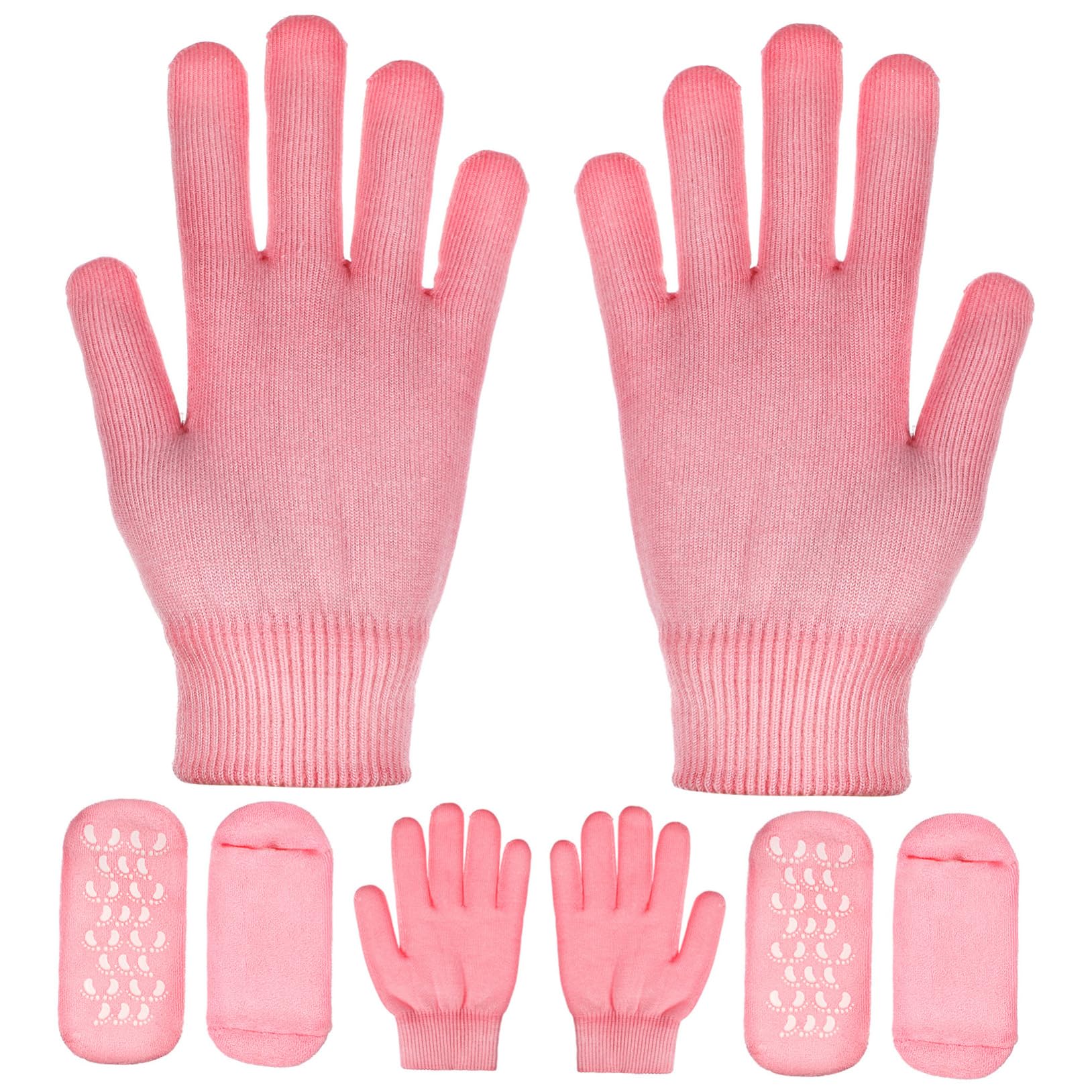 NULYLU Moisturizing Therapy Socks Gloves 2 Sets Spa Moisturizing Foot Hand Care Remover Soft Cotton