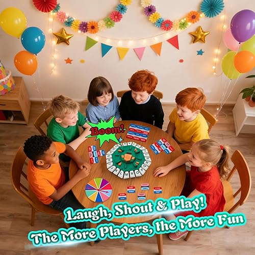 Miniatura 5 de Tapple - Juego de palabras con rueda de penalización giratoria, divertido juego de mesa para fiestas y familiares para niños y adultos, juego de