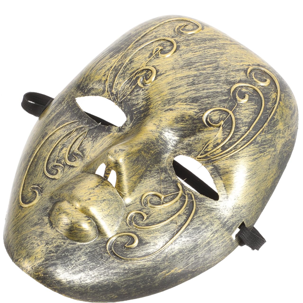 Veemoon Masquerade Mask Plastic Elegant Full Face Mask Vintage Bronze Gold Cover Ancient Roman Accessories for Halloween Carnival Party Photography Prop