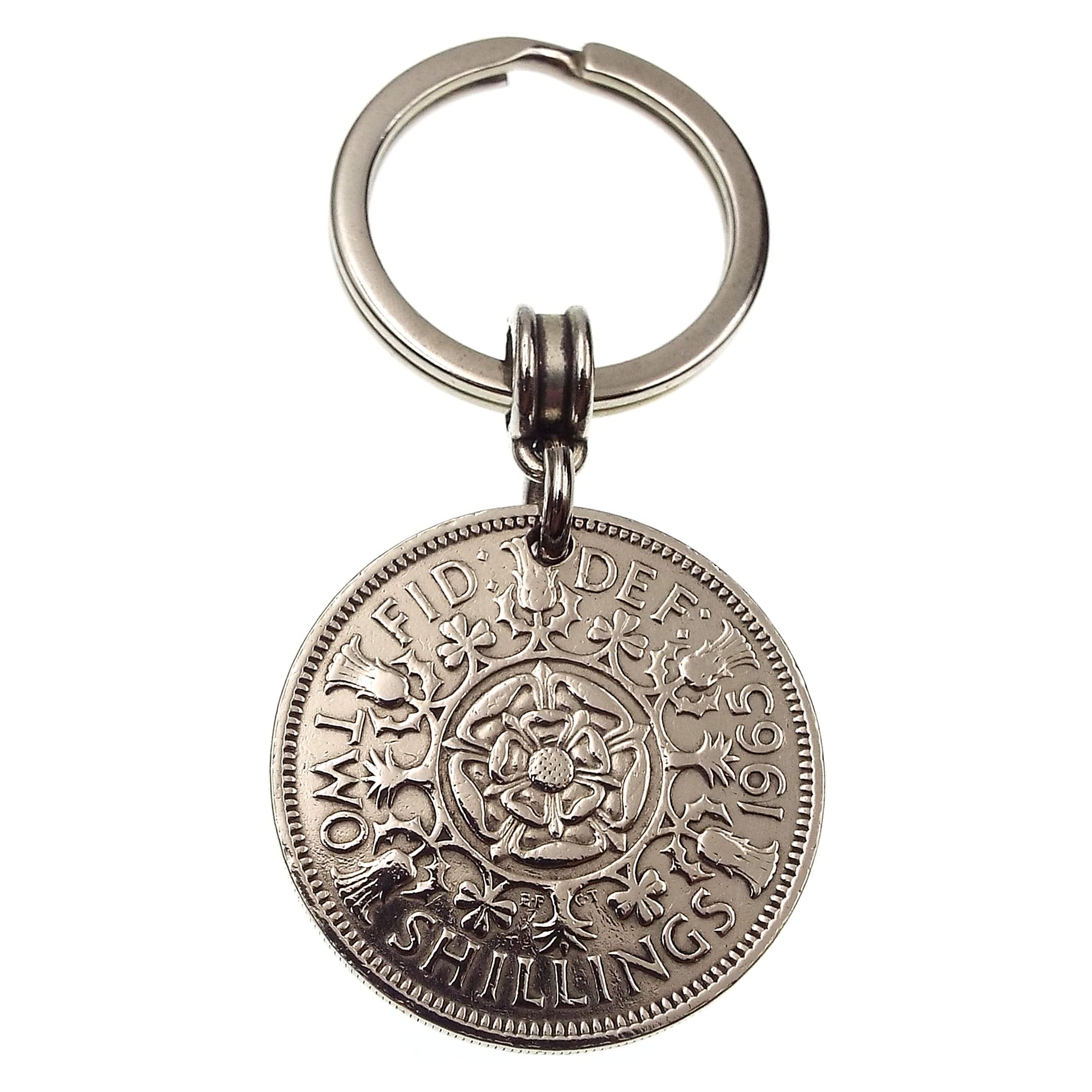 A Silver Dream 1965 2 Shilling Coin Keyring