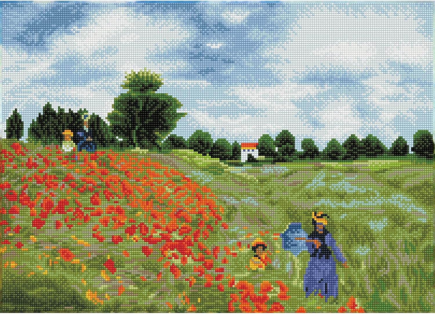 DIAMOND DOTZ Poppy Fields (apr?s Monet) Diamond Painting Kits for Adults - Diamond Art Kits a Relaxing Creative Craft Kit with Dotz Gems 22x16