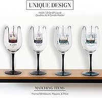 Vista 4 de Pavilion Gift Company Pretty Inappropriate Too Glam To Give A Damn - Portavelas para copa de vino, color azul