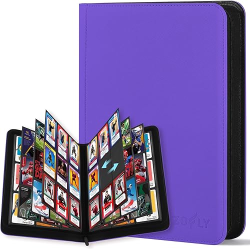 Miniatura 13 de Carpeta de tarjetas coleccionables Zofly con 9 bolsillos, álbum de colección de tarjetas con cremallera, resistente soporte para 540 tarjetas de