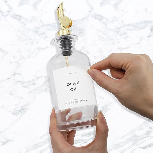 Miniatura 4 de Botella dispensadora de aceite de oliva para cocina, 11.8 onzas líquidas, paquete dorado y negro