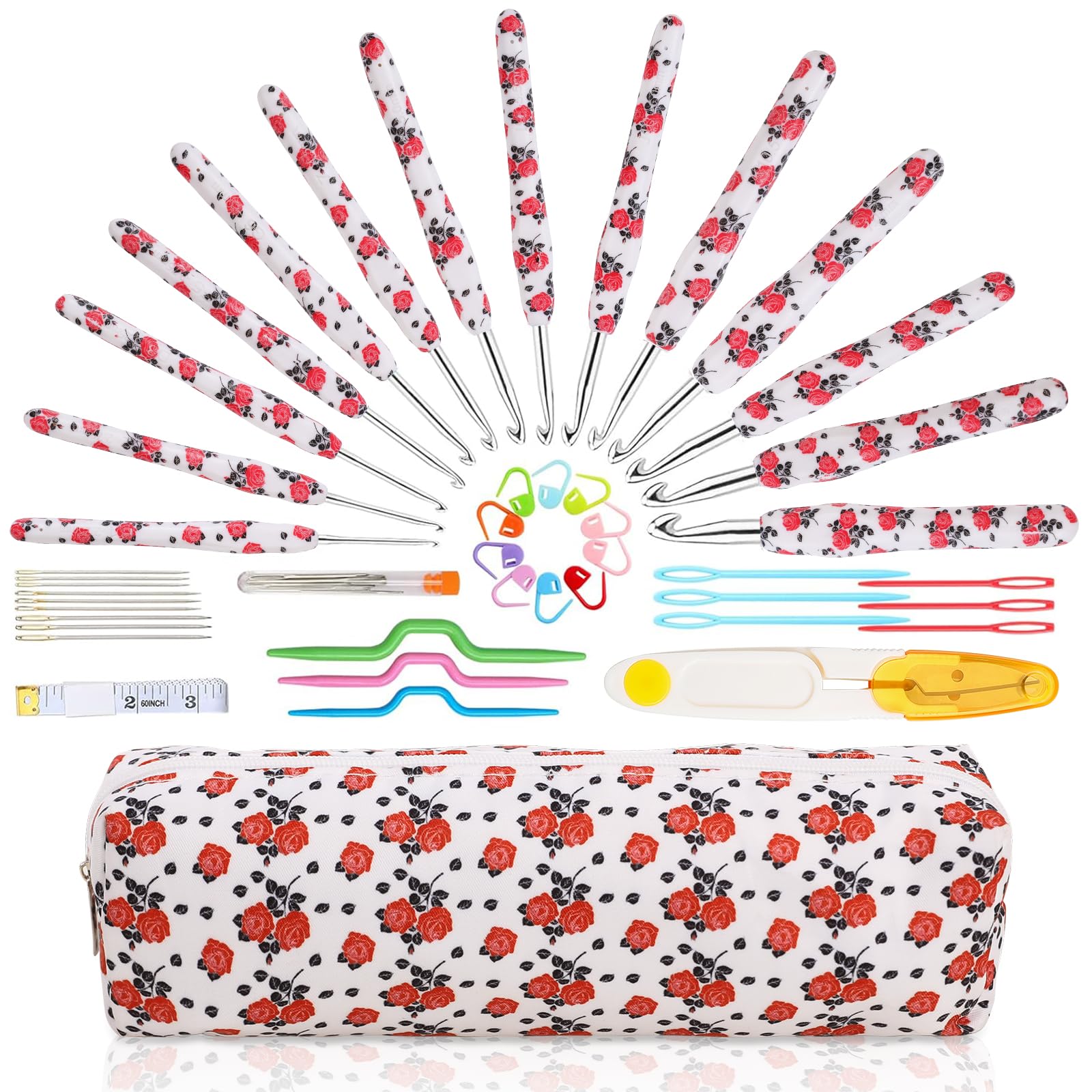 LOOEN Crochet Hooks Set - Ergonomic & Complete Kit -1 LOOEN Crochet Hooks Set - Ergonomic & Complete Kit -1