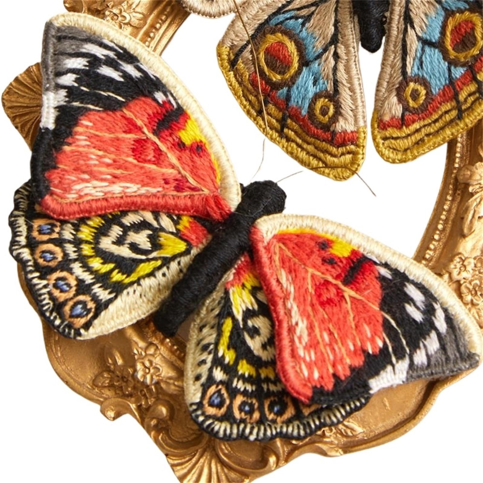 LKLNKVL embroidery, Embroidery Kit， Beginner Butterfly Kits with Hoop DIY Hand Brooch Kit(Embroidery Kit a)