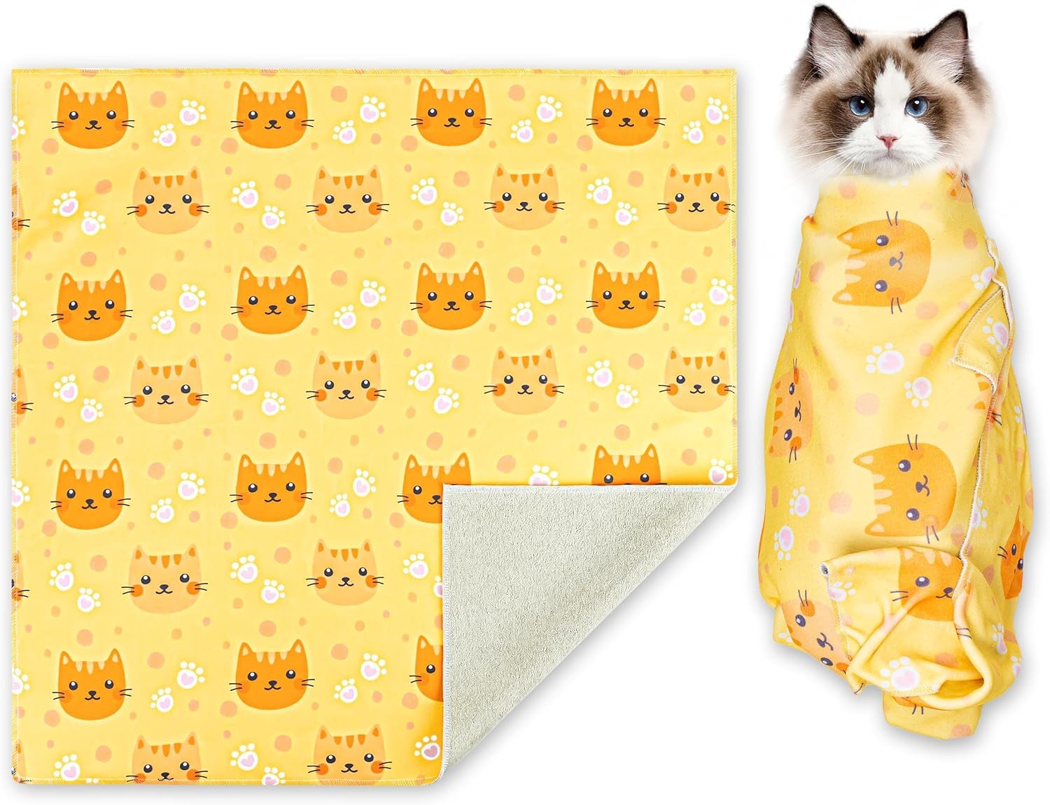27.5 Inch Cat Grooming Wrap Fabric Pet Adhesive Restraint Cloth