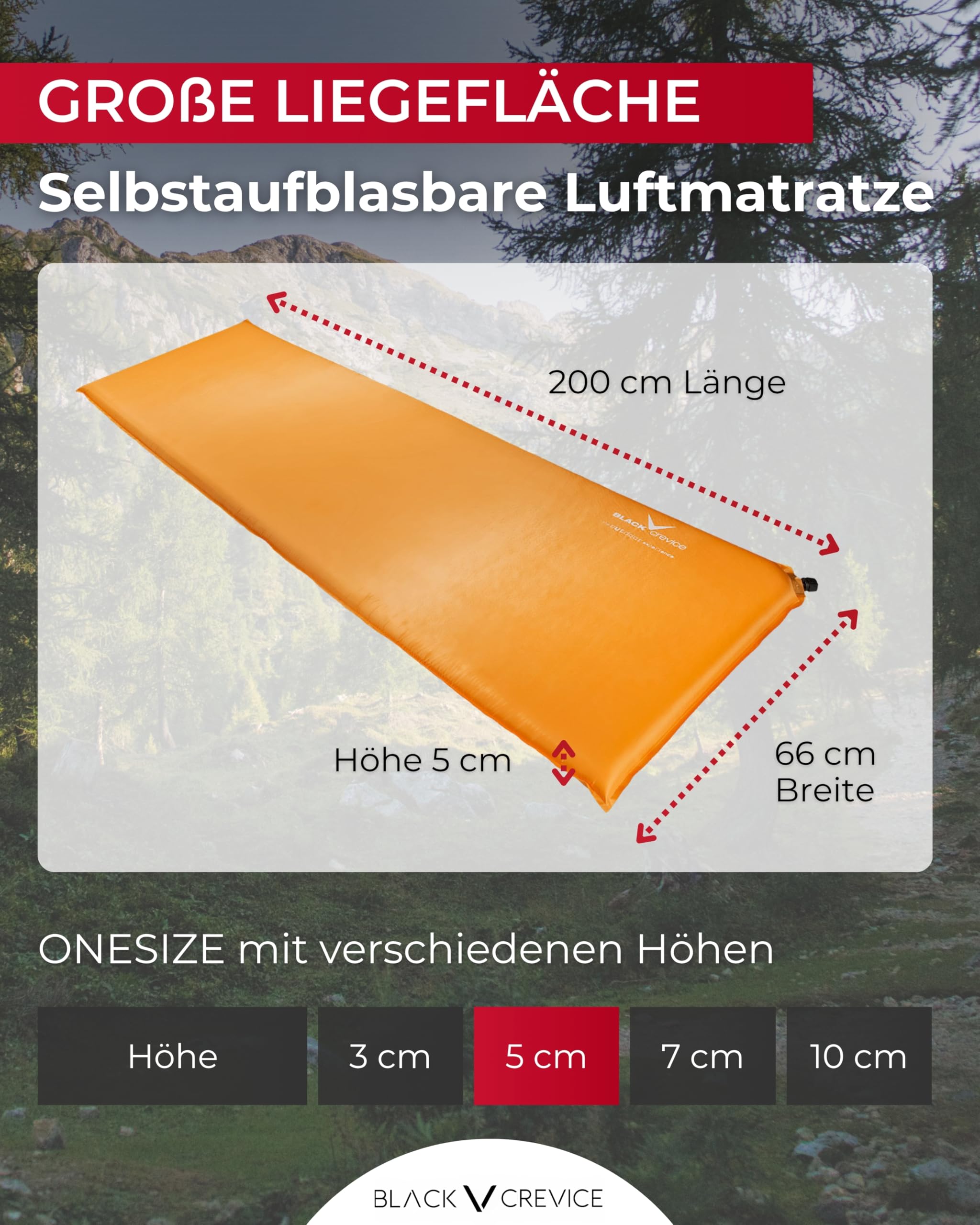 Black Crevice Selbstaufblasbare Luftmatratze