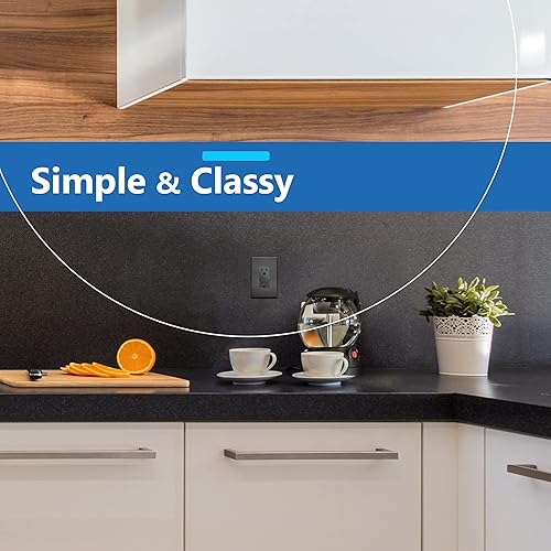 Miniatura 200 de LIDER - Cubierta decorativa de interruptor doble con acabado mate, placa de pared sin tornillos, tamaño mediano, 2 bandas, 4.88 x 4.92 pulgadas