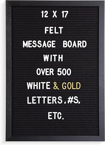 Miniatura 2 de Better Office Products - Tablero de letras de fieltro enmarcado de madera real, tablero de mensajes intercambiable, 12 x 17 pulgadas, soporte