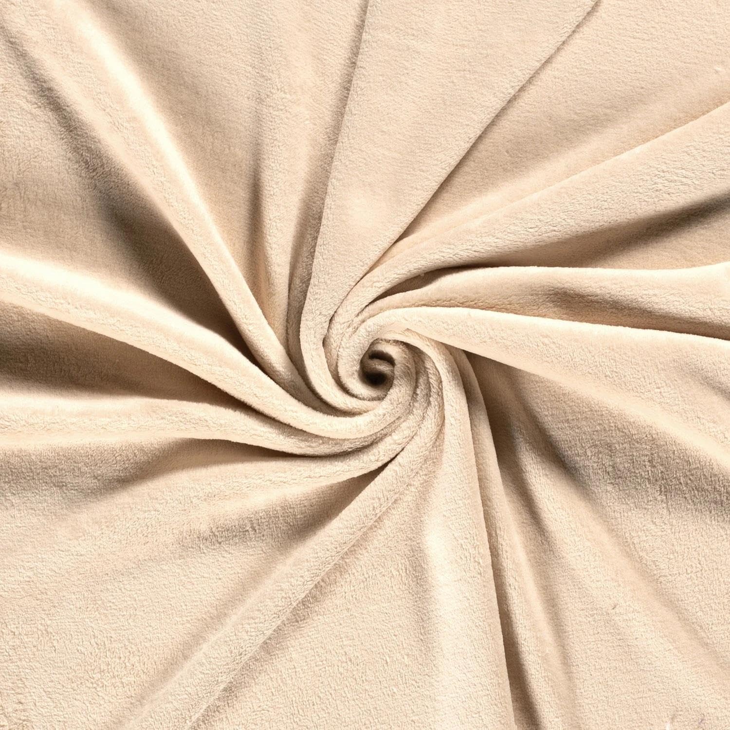 Crs Fur Fabrics Beige Double Sided Coral Cuddle Fleece Fabric Material 1/4Mtr