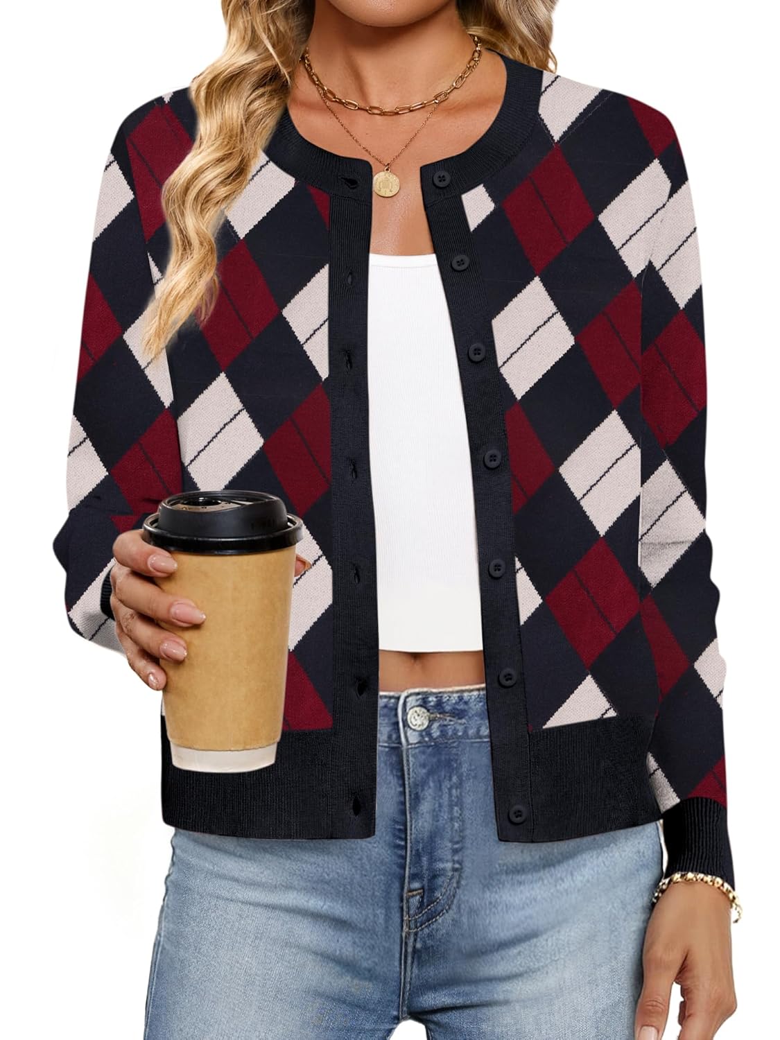 Womens Cardigan Sweaters Lightweight Crew Neck Button Down Long Sleeve Fall Fashion Outfits 2025