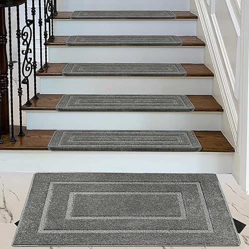 Miniatura 2 de PURE ERA Alfombra para escaleras, sin cinta, autoadhesiva, antideslizante, antideslizante, para interiores, alfombra de piso para cocina, baño,