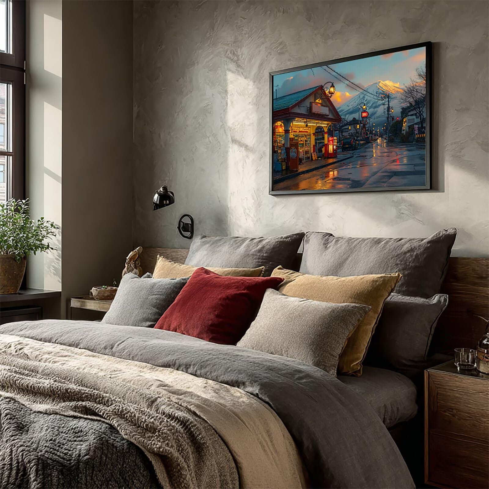 Mount Fuji Diamond Painting, Widok Ulicy DIY Diamentowe Malarstwo Dorosłych, 5D Rzemiosło Dorosłych, Zestawy do rysowania diamentów, DIY Ścieg krzyżykowy Zestaw diamentów, Lato Prezent 120x90cm Q-6071