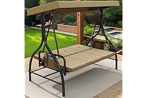 Yitahome 3-Person Outdoor Swing with Canopy and Adjustable Cushions