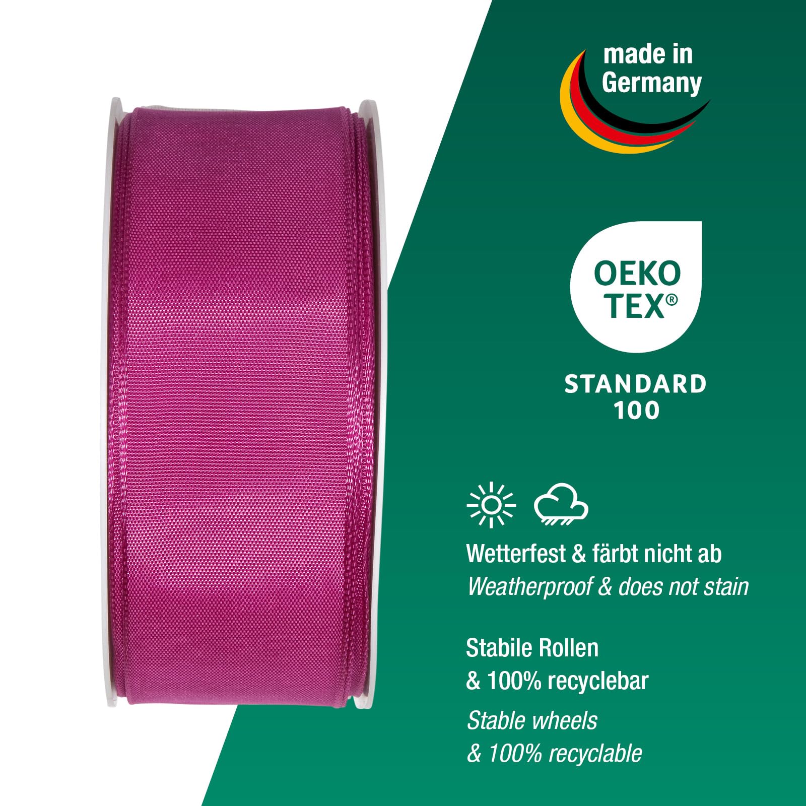 Halbach Seidenbänder Gift Ribbon, 100% Acetate, Pink, 40 mm - Image 3