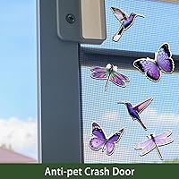 Vista 5 de Konohan 12 imanes de puerta mosquitera, mariposa, colibrí, libélula de doble cara, flexible, decorativo, retráctil, protector magnético, calcomanías