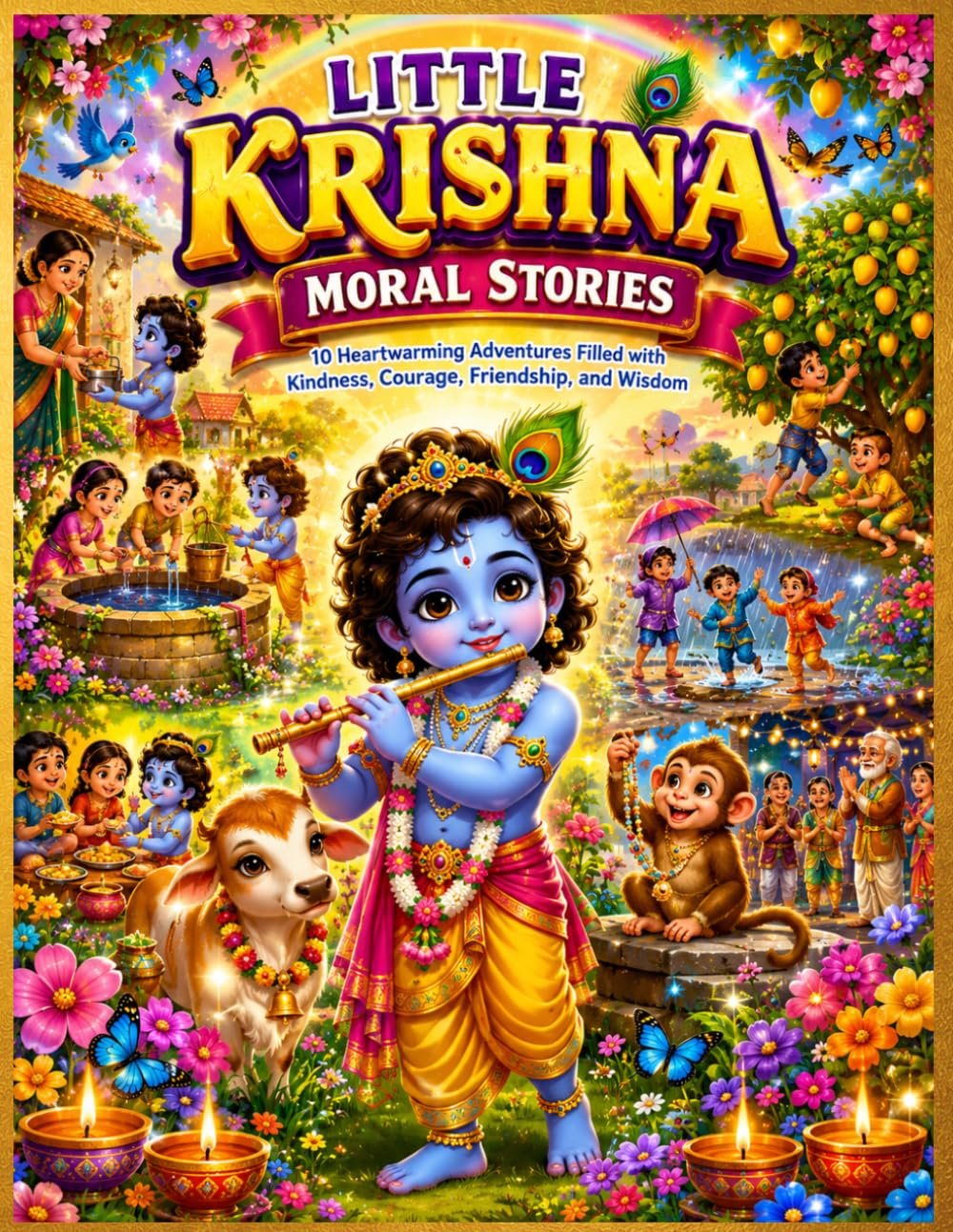 Little Krishna Moral Stories: 10 Heartwarming Adventures Filled with Kindness, Friendship, Courage, and Wisdom