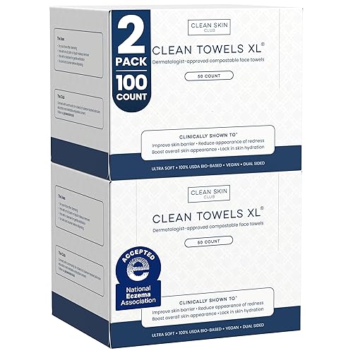 Miniatura 14 de Clean Skin Club Clean Towels XL, toalla facial 100% a base de plantas USDA, toalla facial desechable, aceptada por la asociación de eccemas