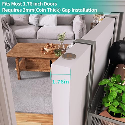 Miniatura 76 de HapiRm Gancho para puerta con 2 cestas de malla y 9 ganchos, acero inoxidable 304 sin perforaciones sobre el colgador de puerta, organizador