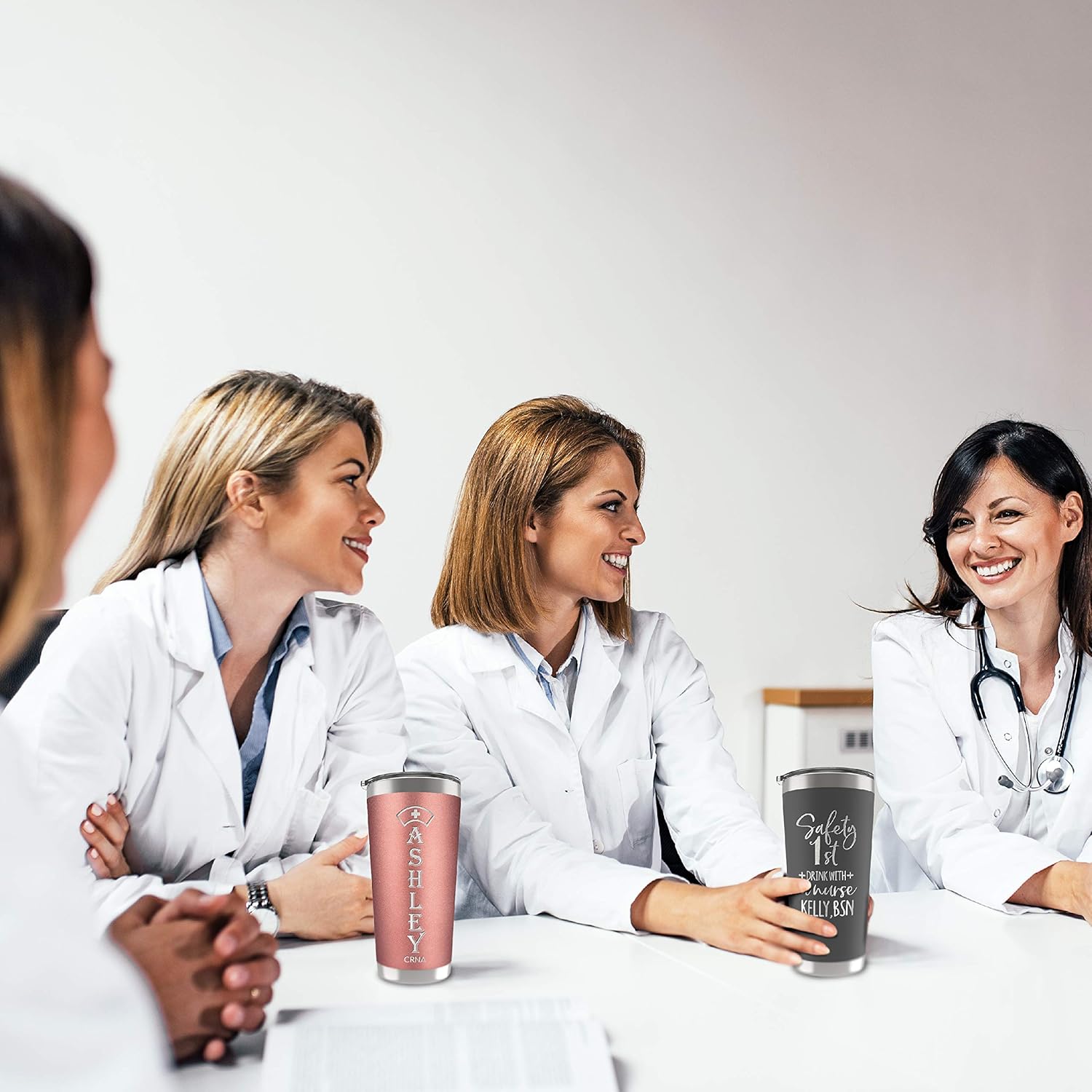 Personalized Nurse Tumbler With Lid - 20 oz Hot Pink Custom Laser Engraved Appreciation Gift for Women, Practitioner Presents, Graduation, Nurse Day, Week - Image 6