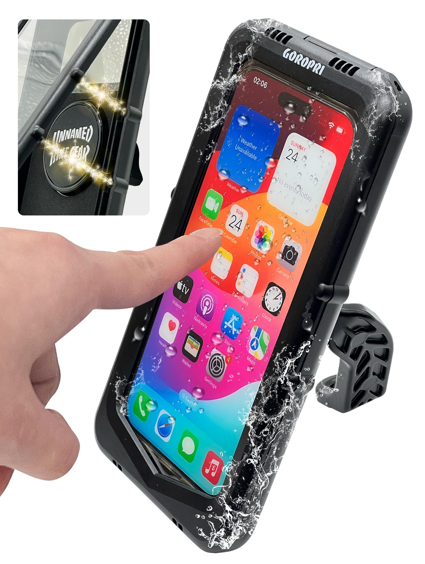 Amazon.co.jp: GOROPRI バイク スマホホルダー 防水 原付 雨除け 防水