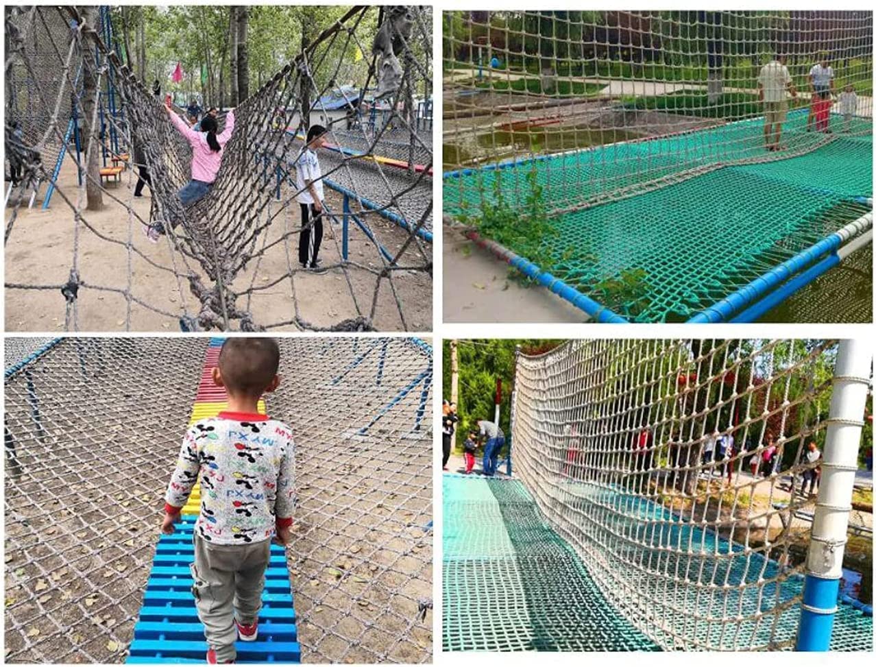 Red de escalada para parque infantil, cuerda de 14 mm de grosor, 15 x 15 cm, malla de poliamida, ideal para escalada en el patio trasero, red de escalera duradera de 1 x 1 m, tamaño para niños y