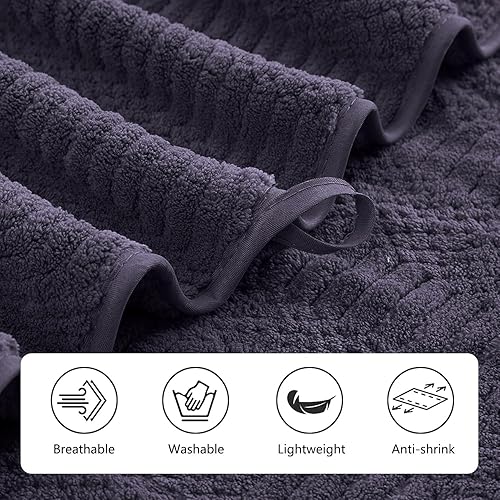 Miniatura 3 de Juego de 4 toallas de baño de gran tamaño de 35 x 70 pulgadas, toallas de baño extra grandes y suaves de 600 GSM, altamente absorbentes, de secado