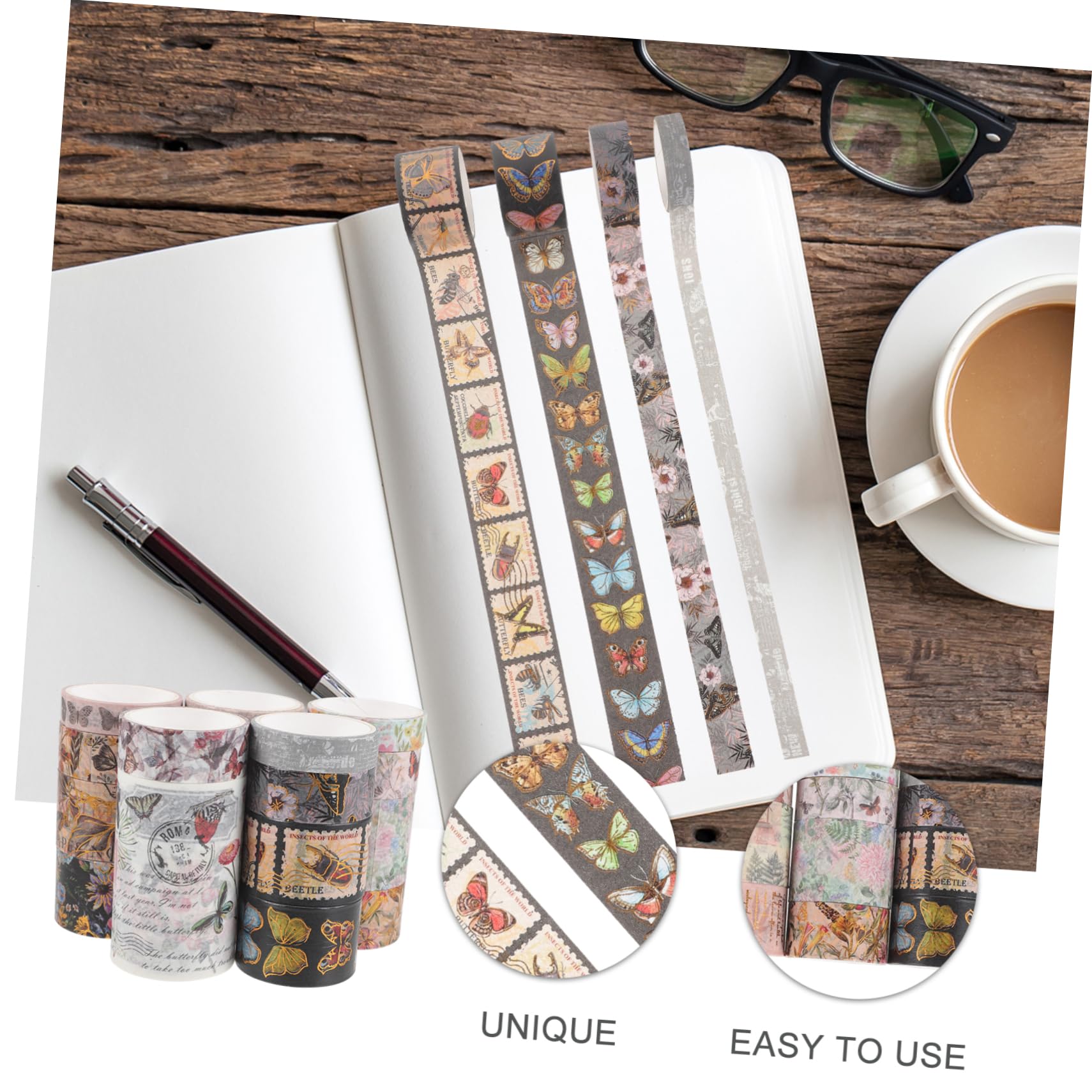 Angoily 4 Set Washi Tape Decorativo Con Motivo E Nastro Adesivo Per Scrapbooking E Creazioni Fai Da Te Per Album 17 * 4
