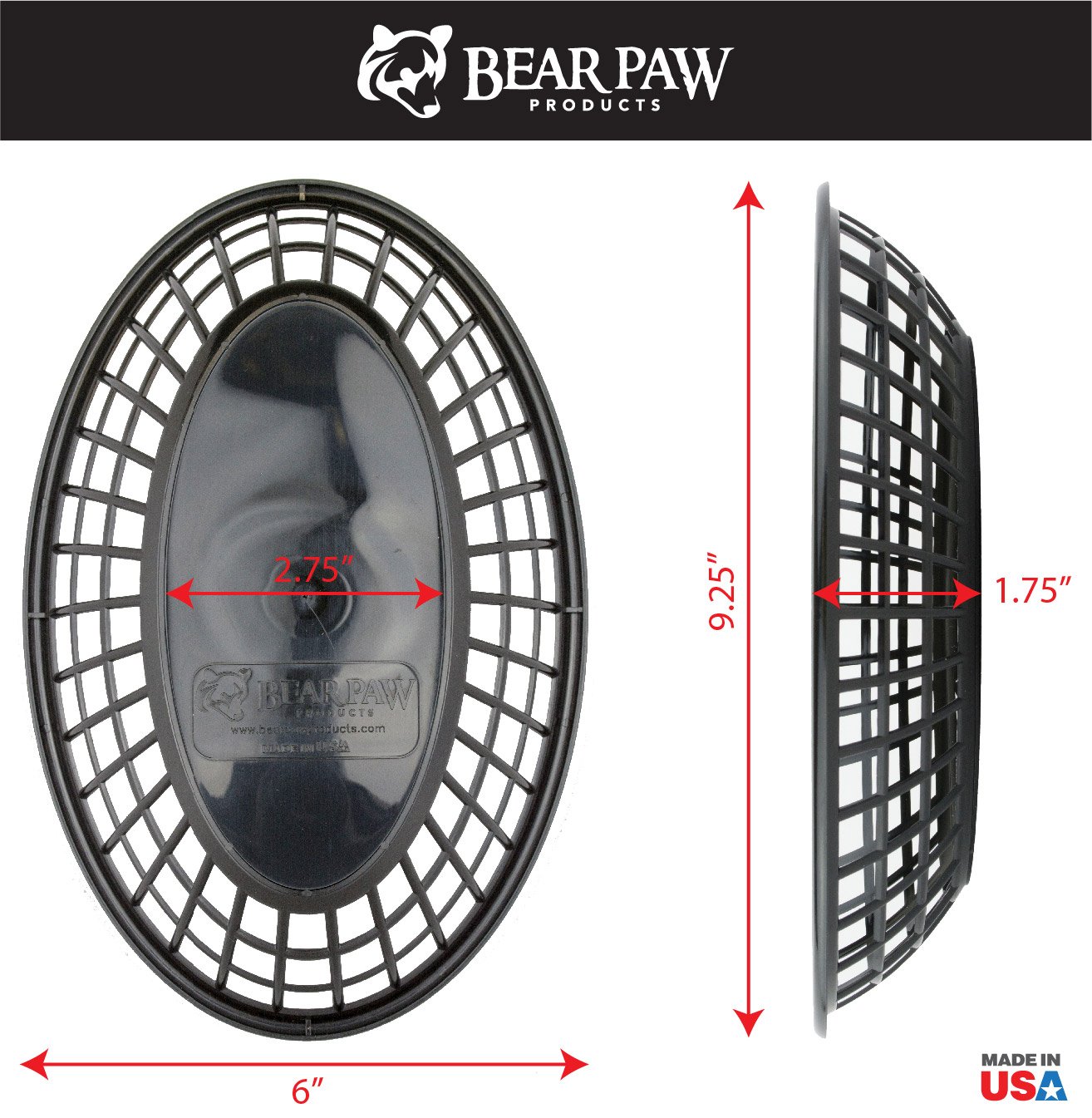 Bear Paws – Baskets de plástico – Baskets ovalados para pan – Cesta para servir – Banquetas de restaurante – Bandeja Deli – Fries, hamburguesas – Crawfish – 72 Count, color negro