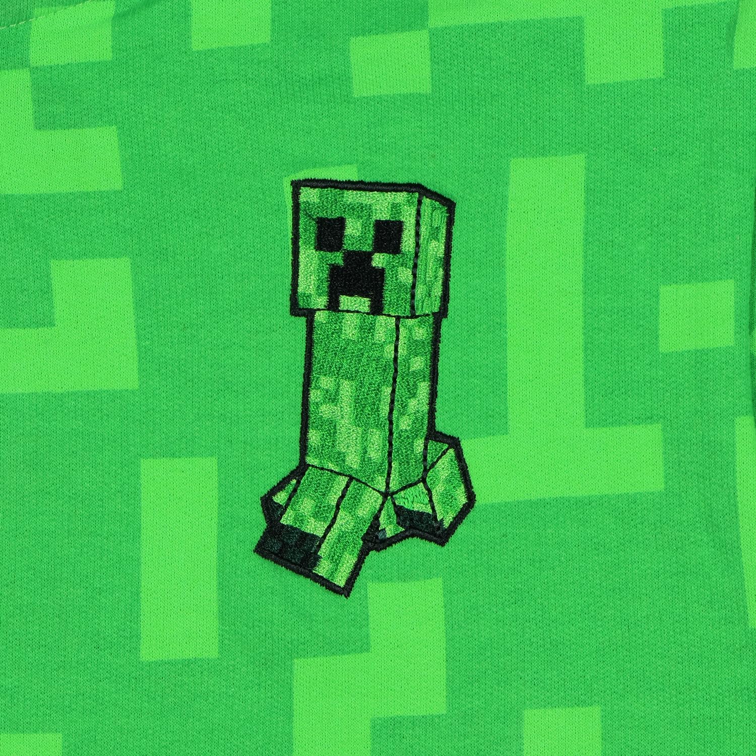 Minecraft Jacket Boys Creeper Fleece Gamer Zip Up Hoodie (10/12) Green