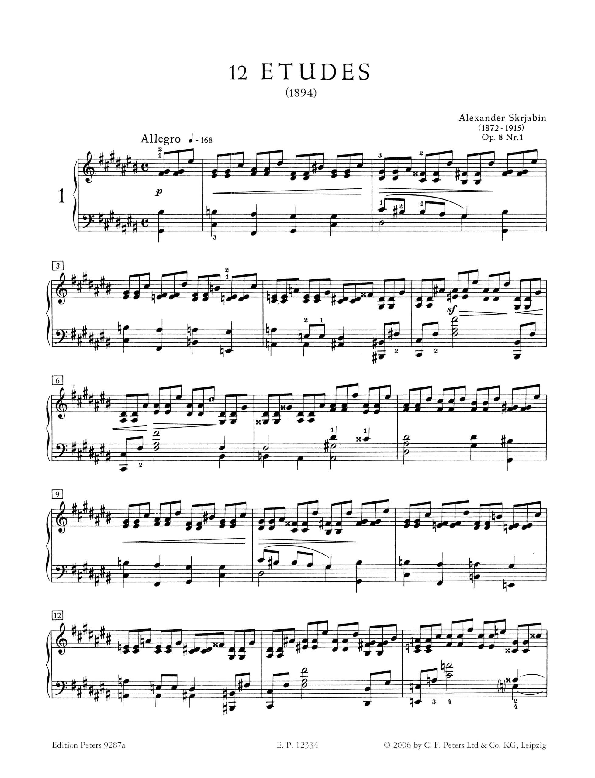 12 Études Op. 8 for Piano