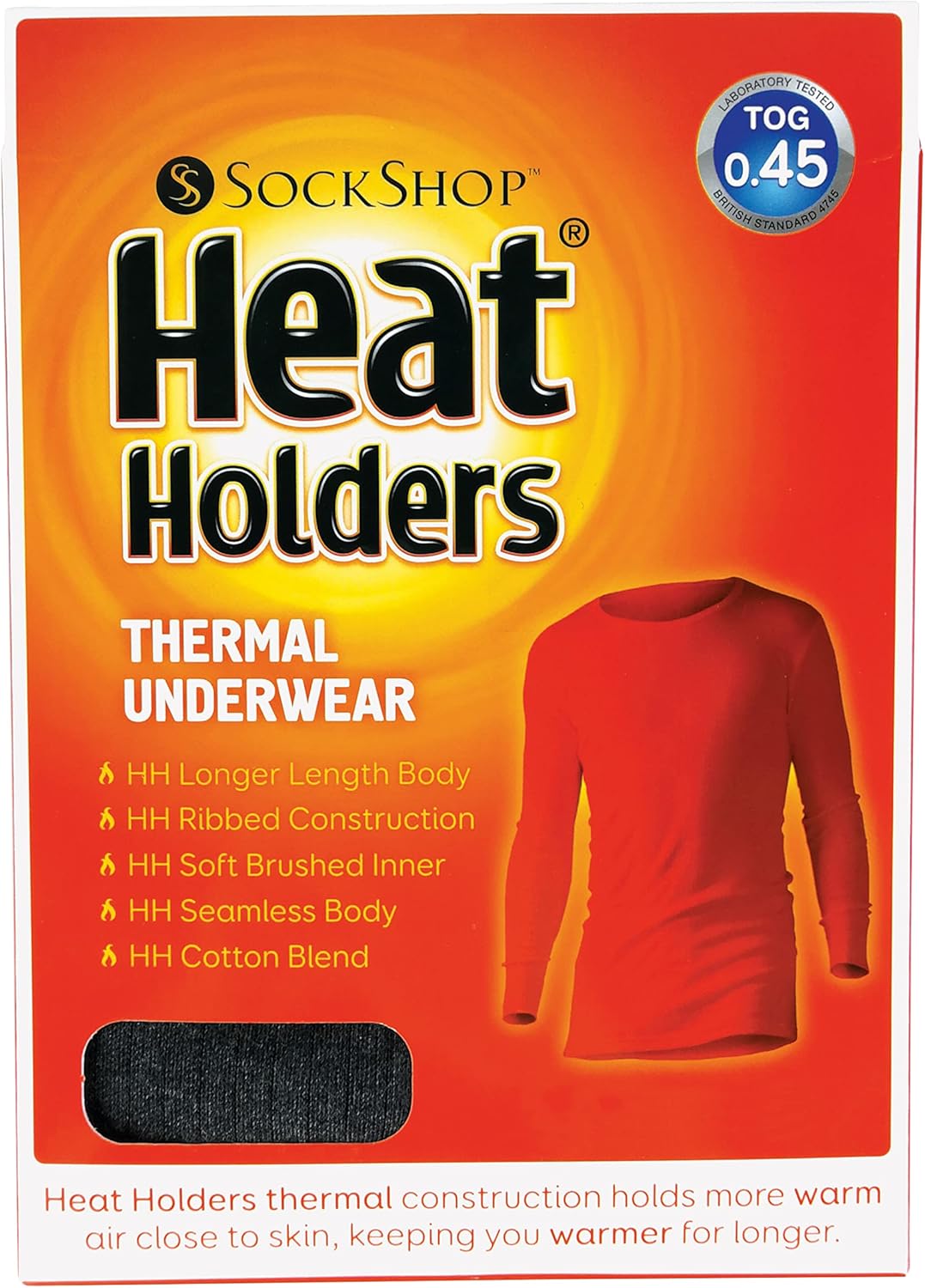 HEAT HOLDERS Mens Long Sleeve Warm Thick Thermal Long Sleeve Base Layer Shirt