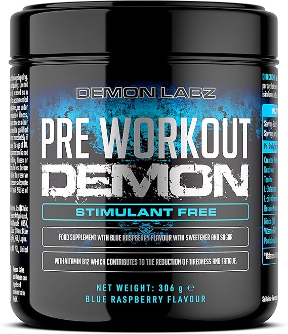 Pre Workout Demon Stim Free(Blue Raspberry Flavour) Hardcore Caffeine