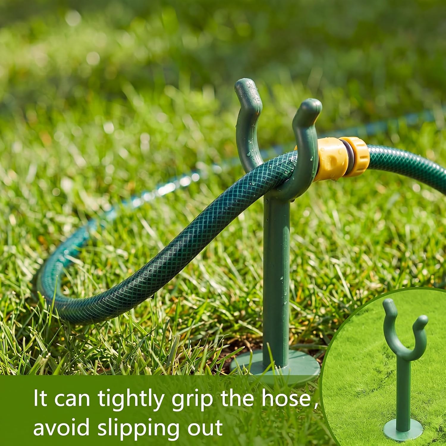 Taiyin 20 Pcs 1'' Garden Hose Guide Stakes for Yard Lawn, Green image 5