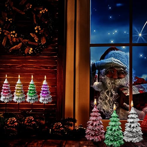 Miniatura 7 de Molde de Árbol de Navidad para Velas, Molde de Árbol de Pino 3D de Silicona para Hacer Velas Aromaterapia Cera Resina Epoxy para Jabón Fiesta de 02