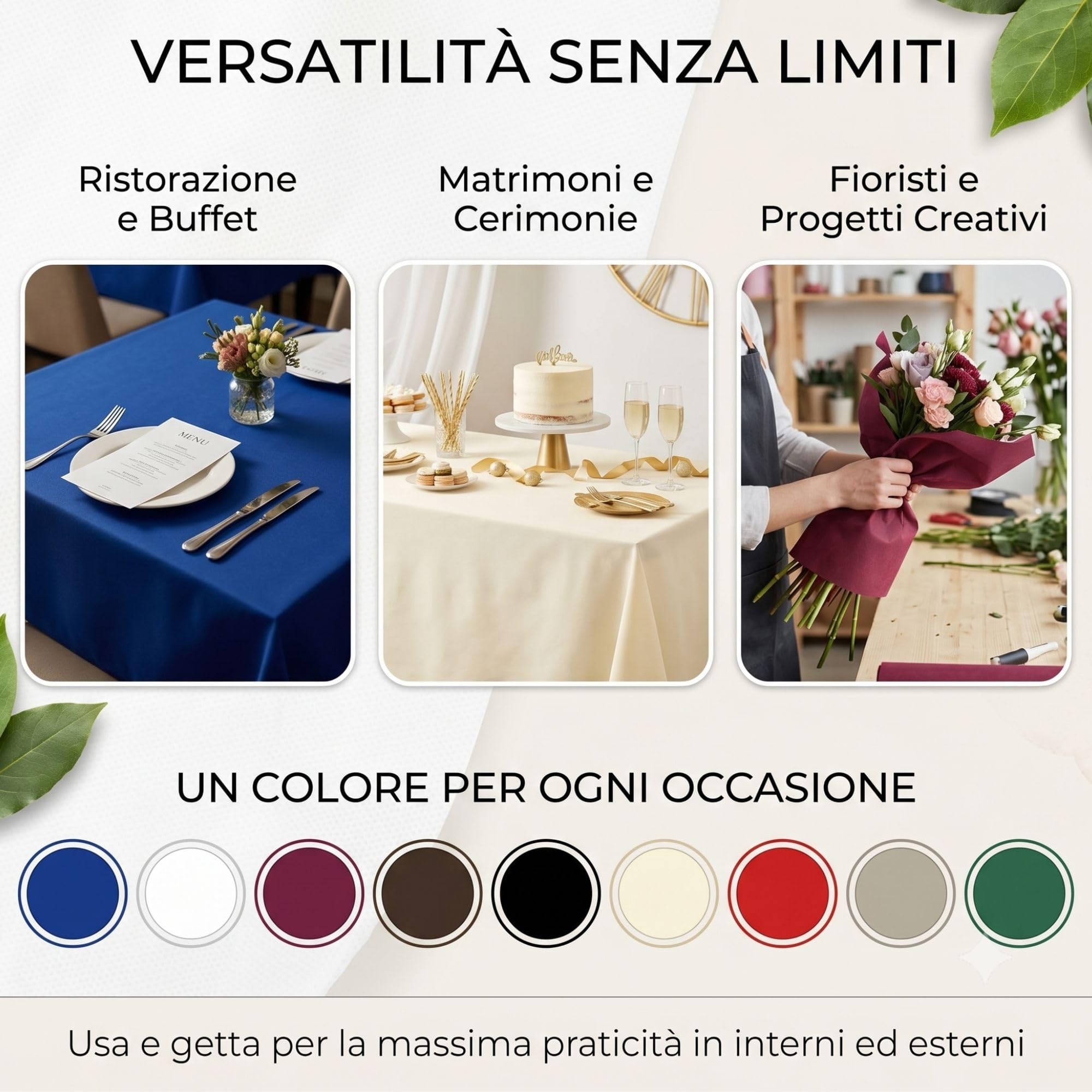 Generico ROTOLO TNT DA 120 CM X 25 METRI - 60gr | TOVAGLIA USA E GETTA COPERTURA INTERNI ESTERNI TAVOLI FESTE CERIMONIE EVENTI FIORISTA 1,20 metri x 25 mt (Verde Bottiglia)