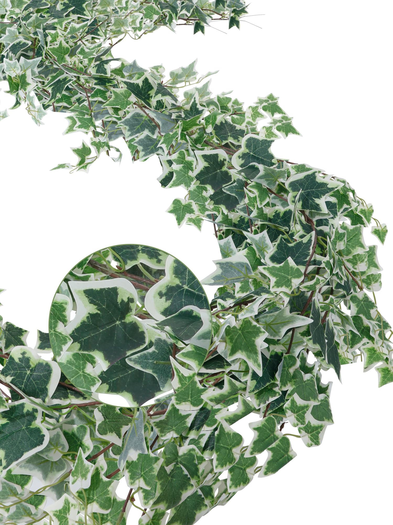 2PCS 13FT Total Artificial Ivy Garland Green White Fake Hanging Vines