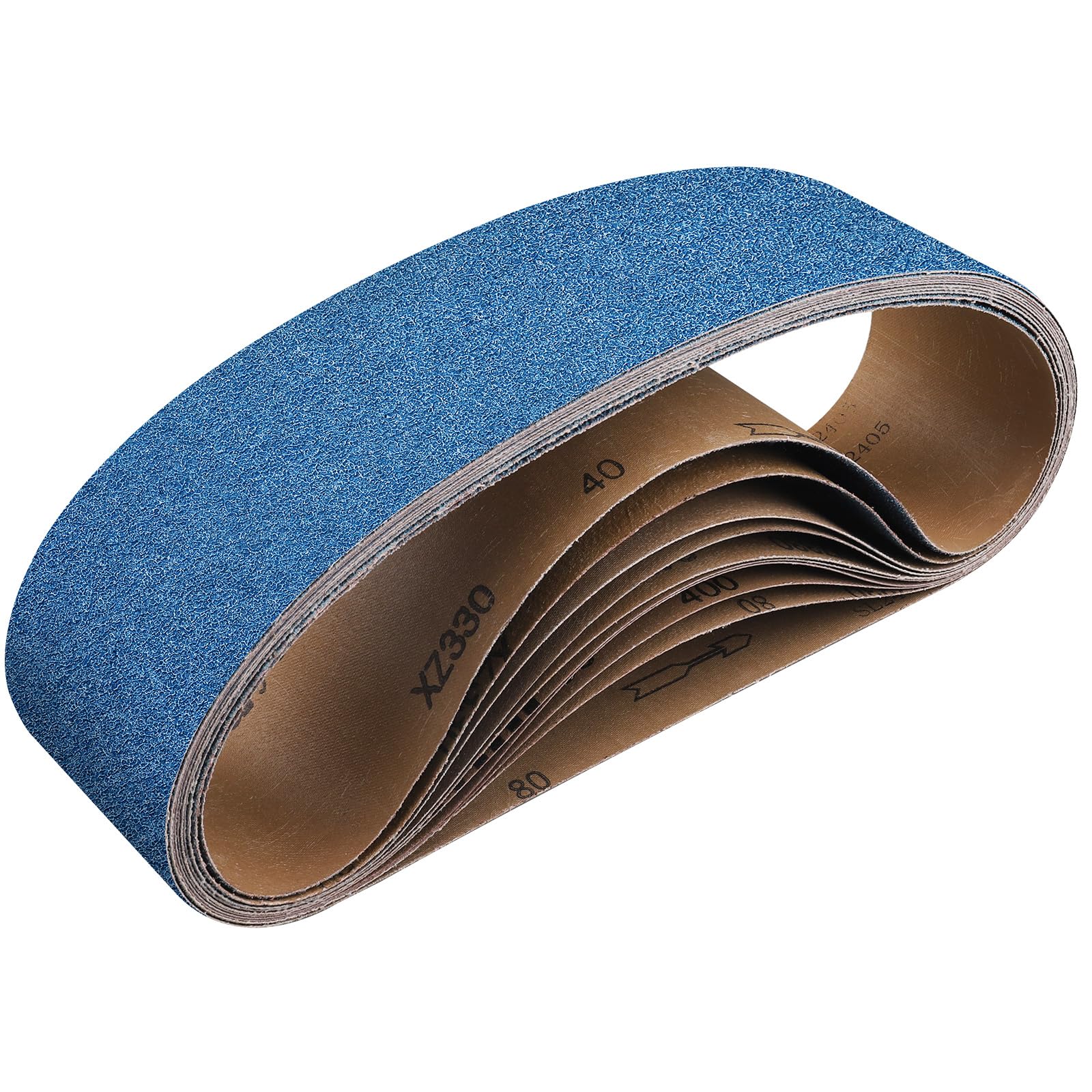 Shineboc 8-Piece 4 x 36 Inch 60 Grit Zirconia Sanding Belts, Heavy Duty Long-lasting Sanding Bands for Belt Sander, Rust Paint Removal, Wood Metal