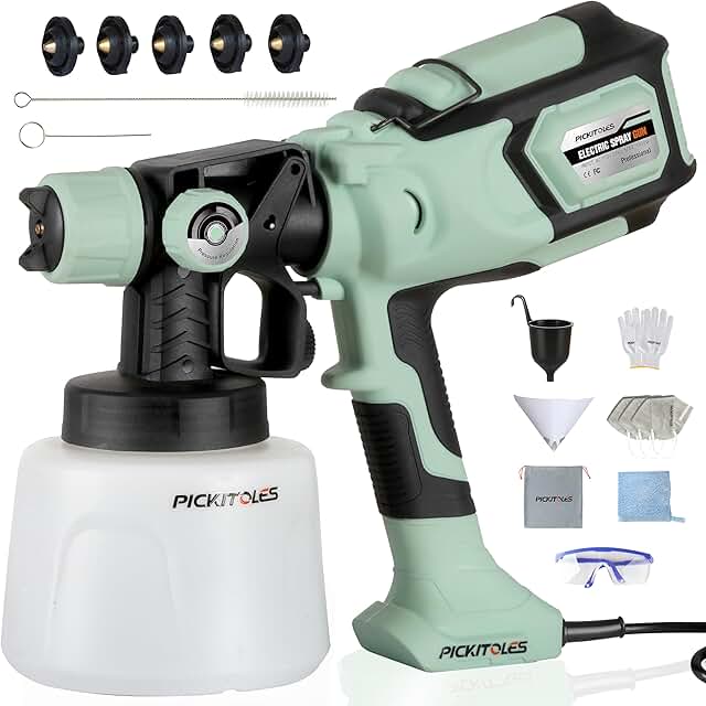 1000W HVLP Paint Sprayer High-Efficiency Electric Spray Gun with 6 Nozzl...