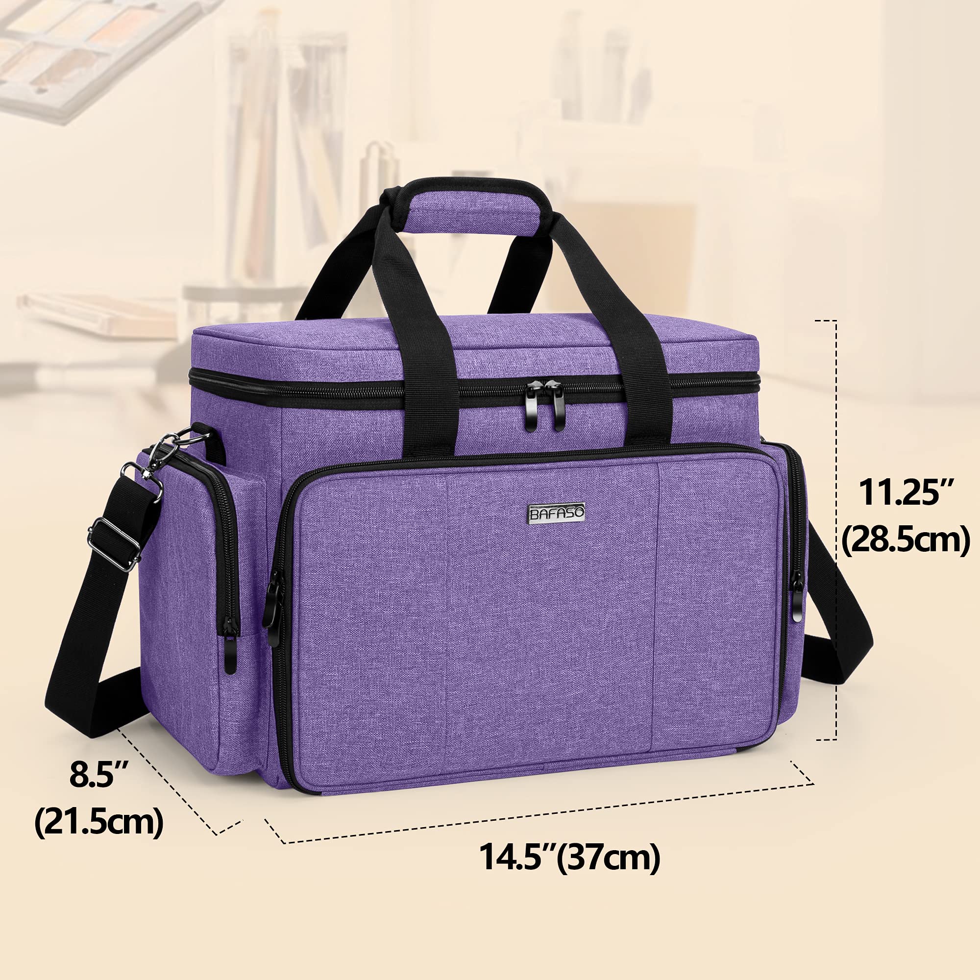 BAFASO Large Makeup Bag Cosmetic Bag with Removable Dividers