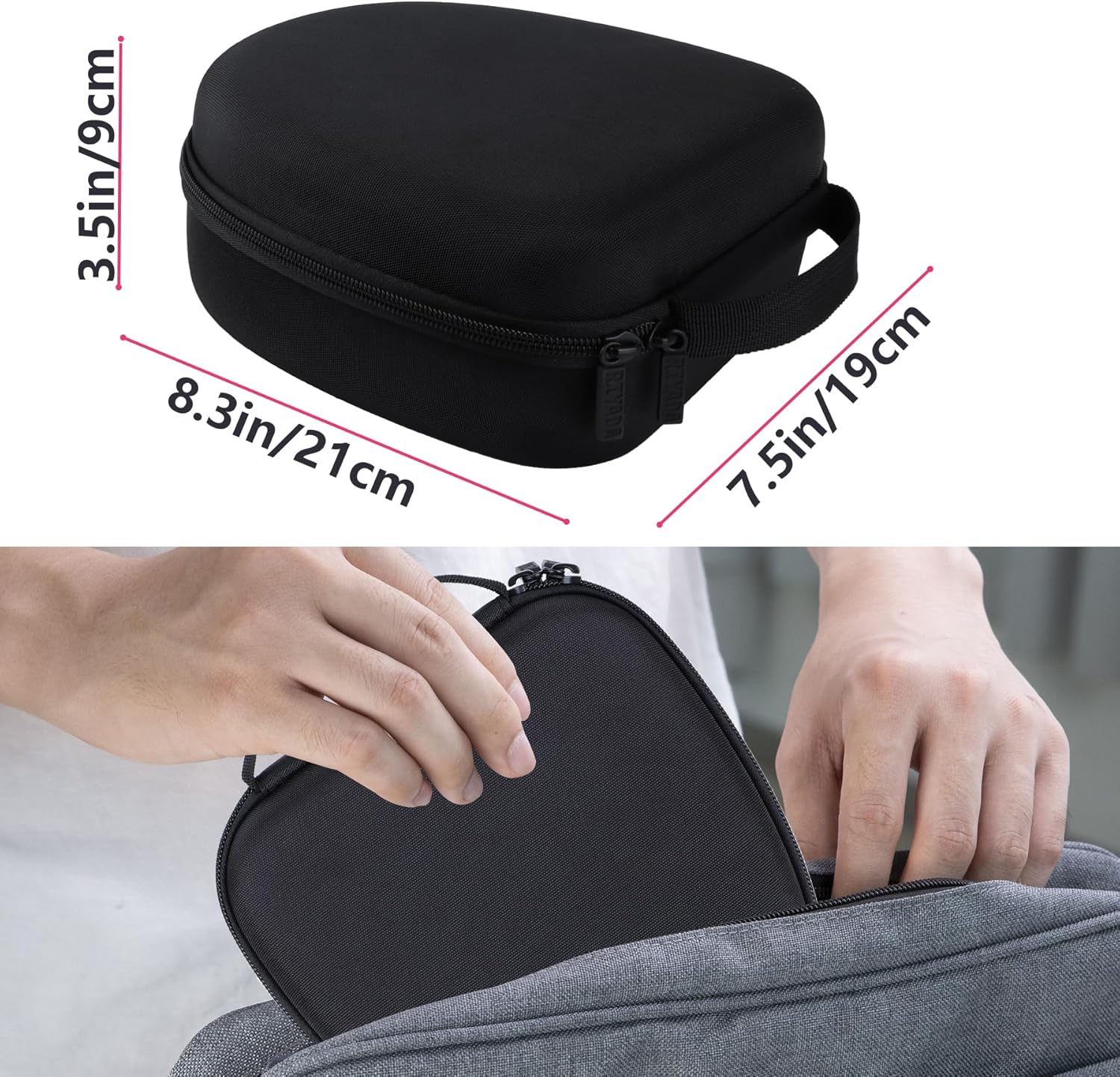 Hard Case Replacement for Audio-Technica ATH-M50X ATH-M20X ATH-M30X ATH-M70X ATH-M40x Professional Studio Monitor Headphones (Black Case) - Image 8