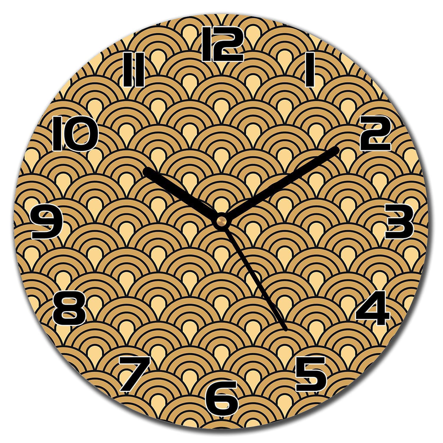 Horloge en verre 30 cm Coloray avec aiguilles noires style vintage pour cuisine