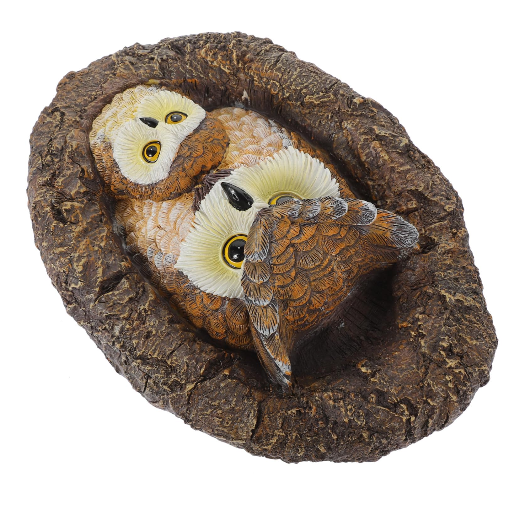 Muiltvoe Brown Owl Figurine Garden Decor Realistic Owl Statue For Outdoor Tree Decoration Charming Garden Ornament For Courtyard Weatherproof Sculpture For Home And Patio