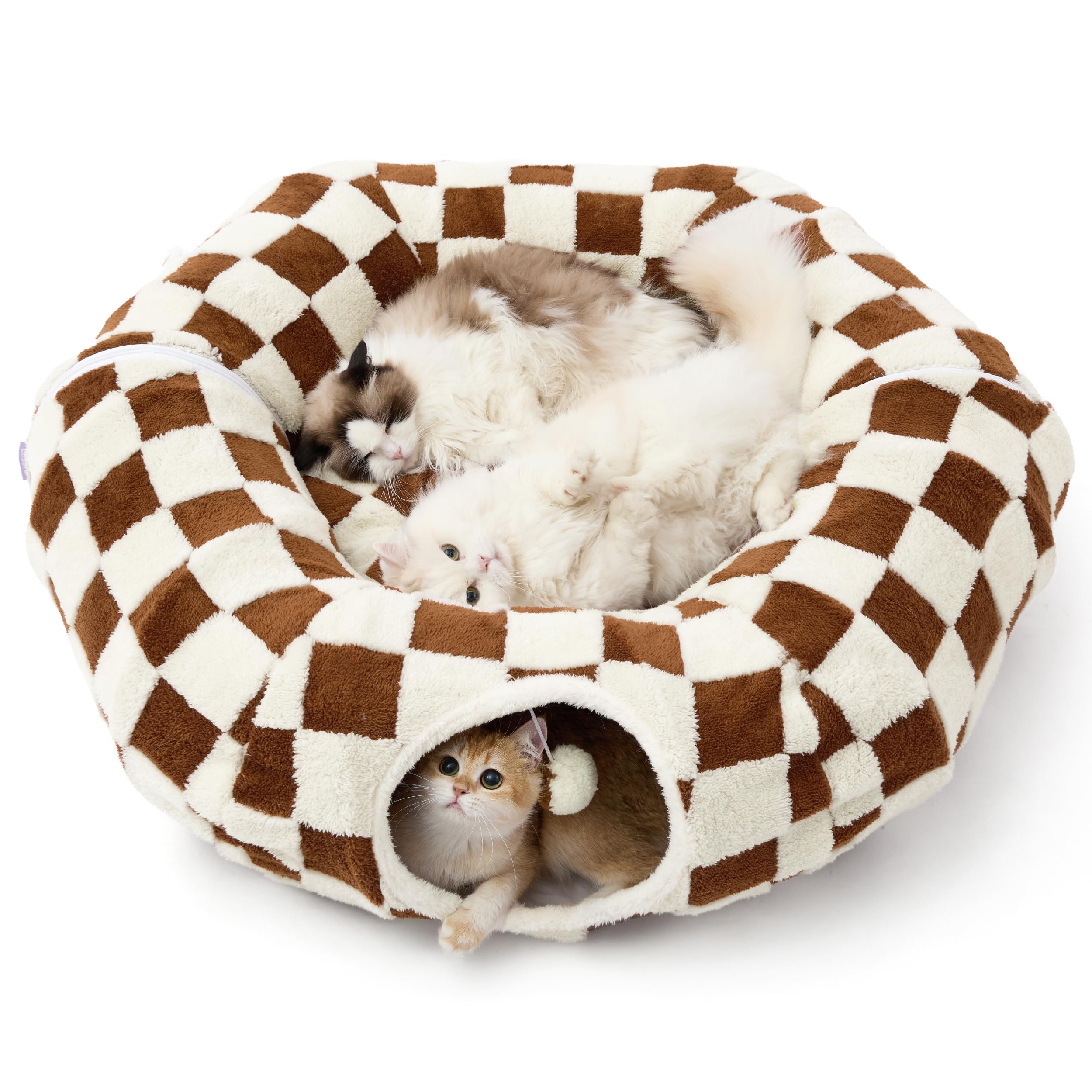 Lesure Donut Cute Jacquard Large Cat Tunnel Bed Kitten Toys for Dog Bunny