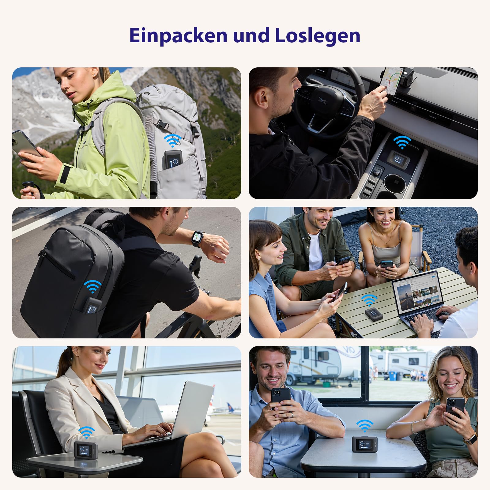 STRONG 4G+ AIRSPOT 520 Mobiler WLAN Router mit SIM Steckplatz, 4G+ LTE CAT6 300 Mbit/s DL, WLAN AC900Mbit/s, Tragbarer WiFi Hotspot, Farbdisplay, für bis 16 Geräte, 2500 mAh Akku, USB-C Anschluss